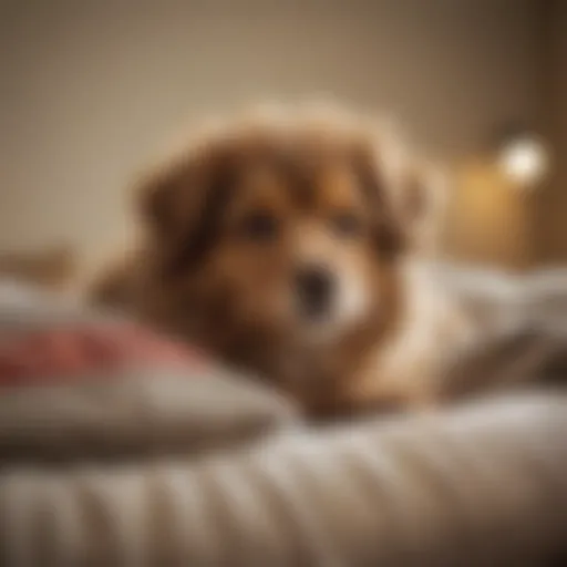 Beautiful curly-haired hypoallergenic dog resting on a plush cushion