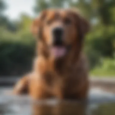 A large dog enjoying a bath with proper techniques