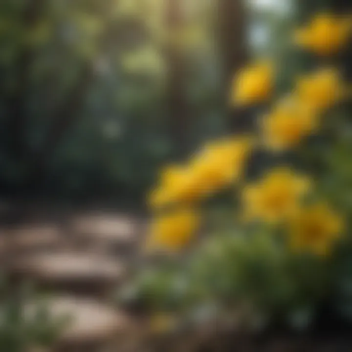 Radiant Yellow Flowers Embracing Shade