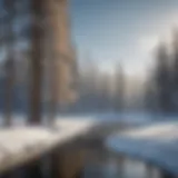 Winter landscape in Yellowstone National Park showcasing snow-covered trees and serene scenery