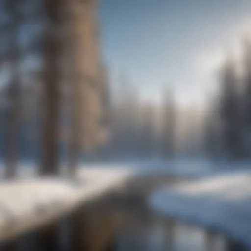 Winter landscape in Yellowstone National Park showcasing snow-covered trees and serene scenery