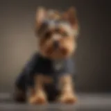 Elegant Yorkie Terrier with flowing coat