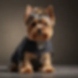 Elegant Yorkie Terrier with flowing coat