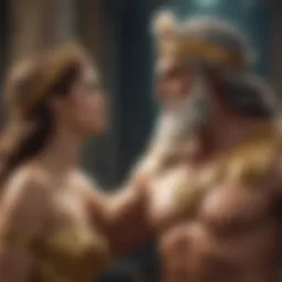 Depiction of Zeus and Hera in a Mythical Encounter