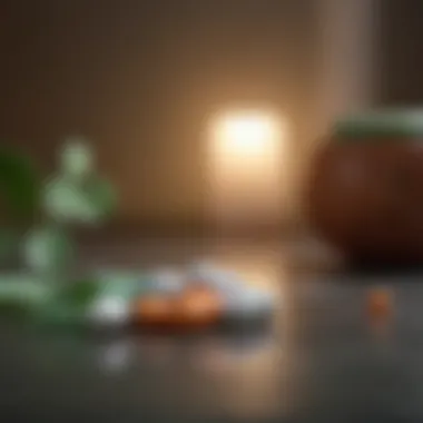 Tranquil Zyrtec Pill Arrangement Zen-like setting with Zyrtec pills neatly arranged